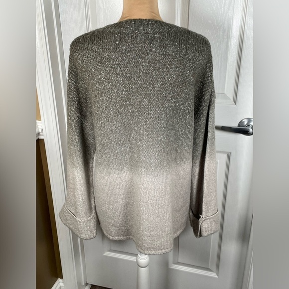 Anthropologie Gray Ombré Sweater Oversized Cotton Wool Blend Size Small - Picture 7 of 9